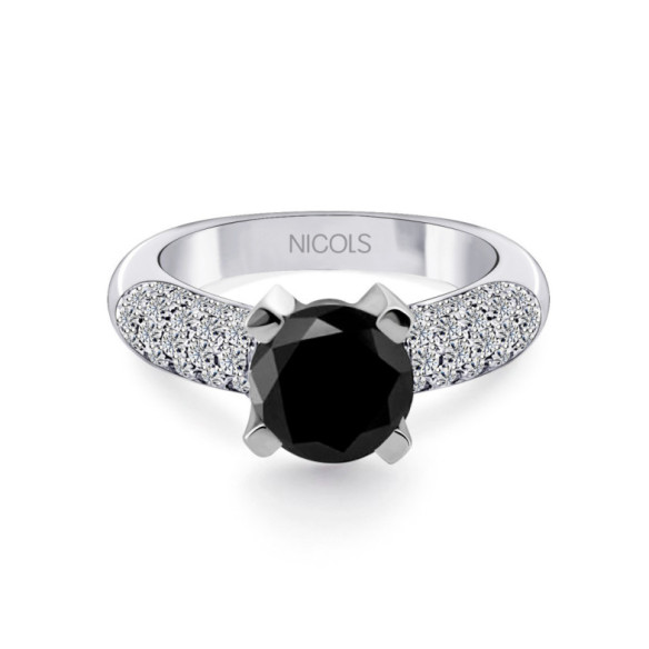 Anel de diamante preto Madonna Black Power 2,01 quilates - Brilhante