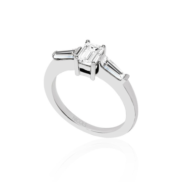 Anillo Diamantes Electra 0.70 - Émeraude