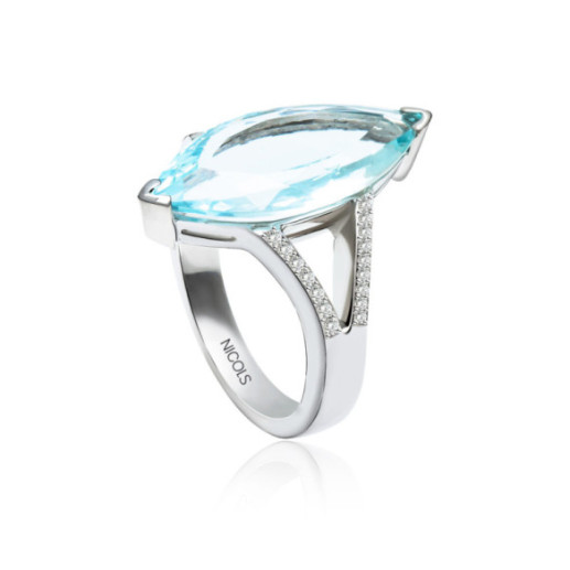 Anillo Aguamarina Marquise - Bagues Autres pierres précieuses