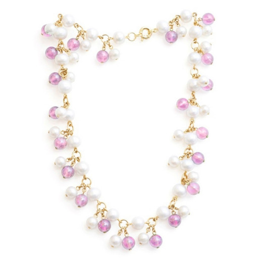 Collar Perlas Y Cuarzo Pearls Lady - Collares Otras Piedras de Colores