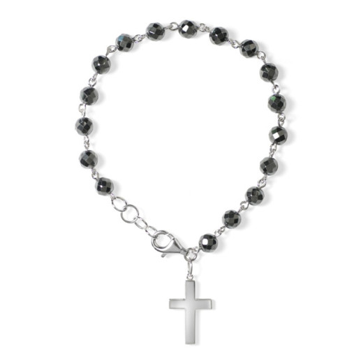 Pulsera Rosario Hematite - Pulseras Piedras Color