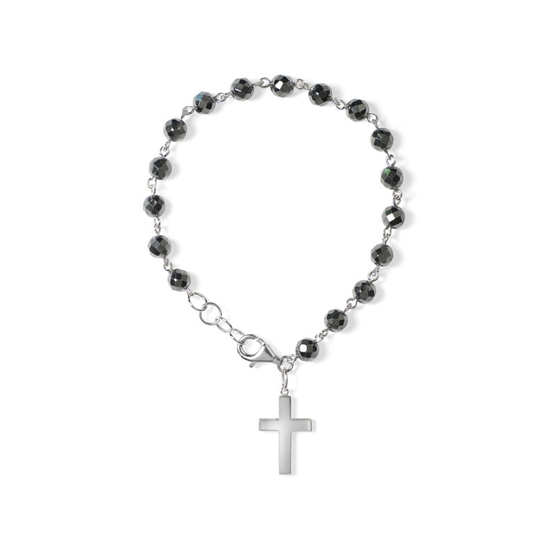 Pulsera Rosario Hematite - Pulseras Piedras Color