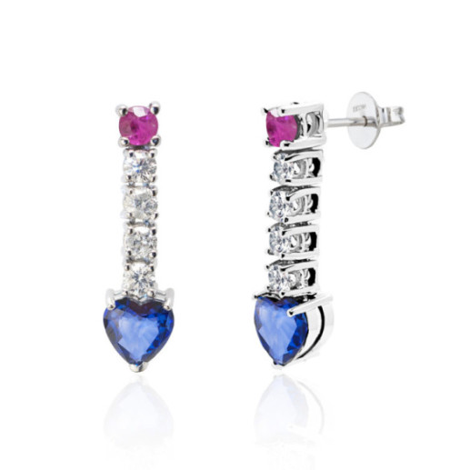 Pendientes Diamantes Sangre Azul - Boucles d'oreilles saphir