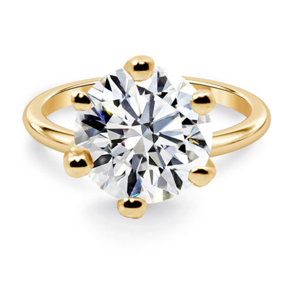 Anillo Diamante Cuatro quilates y medio Solitario Charlotte Oro amarillo - Bijoux élevés