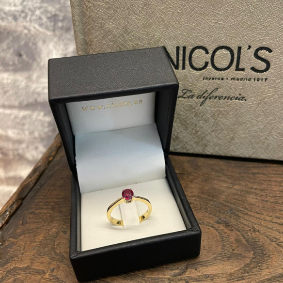 Isabella Ruby Solitaire Ring 0.50ct Yellow Gold - Ruby Rings