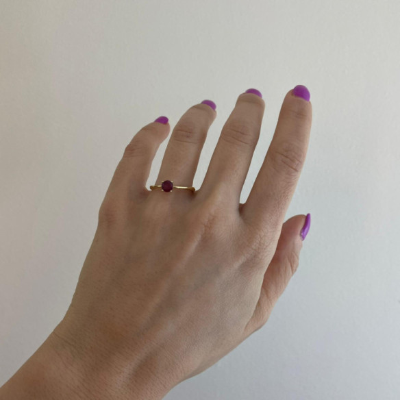 Anillo Solitario Rubi Isabella 0.50Ct Oro Amarillo - Rubinringe