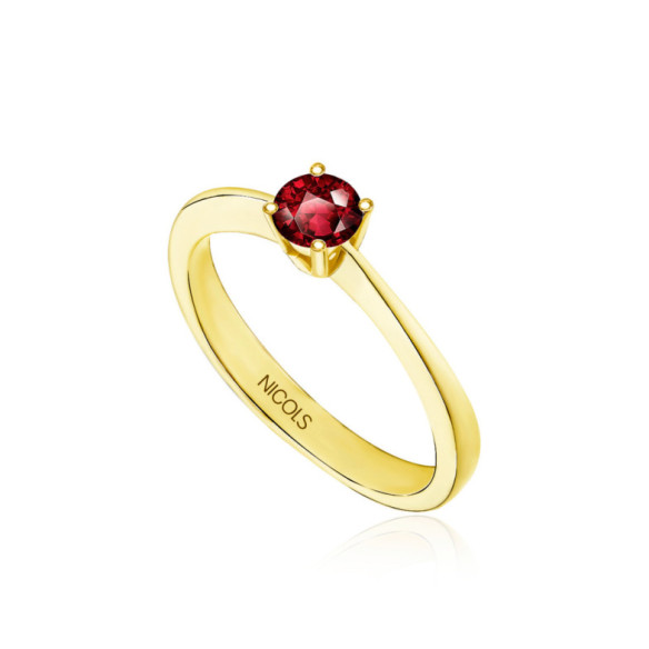 Anillo Solitario Rubi Isabella 0.50Ct Oro Amarillo - Anillos de Rubí