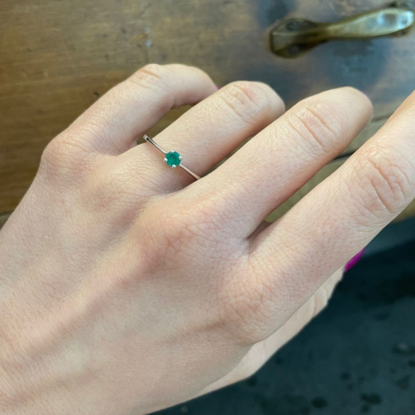 Anello Solitary Emerald Isabella 0.20Ct - ANELLI