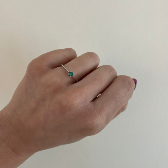 Anillo Solitario Esmeralda Isabella 0.20Ct - ANILLOS