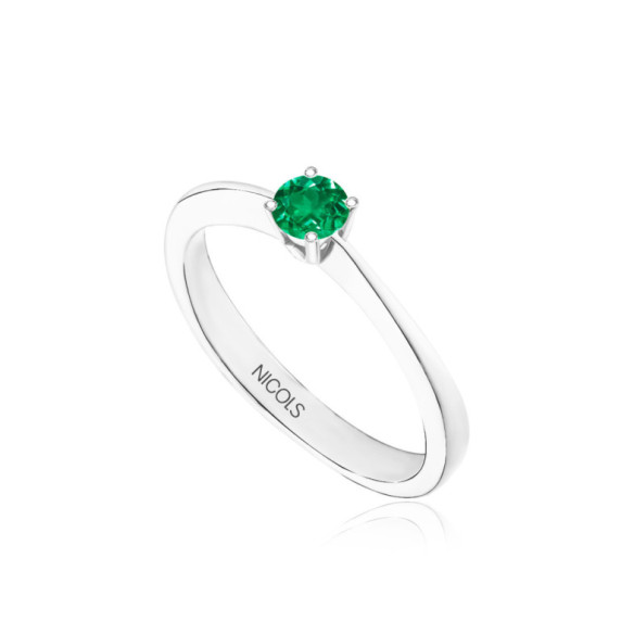 Anillo Solitario Esmeralda Isabella 0.20Ct - ANILLOS