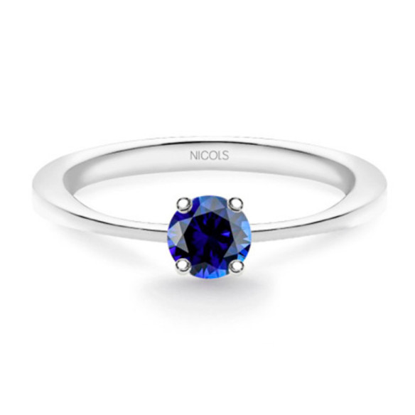 Anel Solitário Isabella Safira 0,20Ct - Anéis de safira