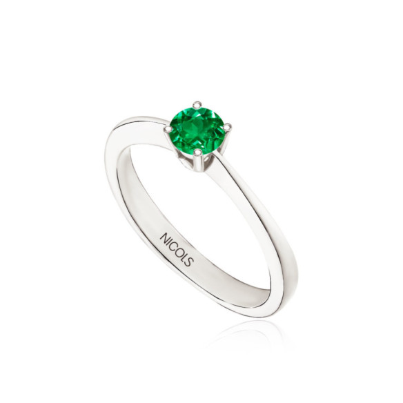 Isabella Emerald Solitaire Ring 0.50ct - Emerald rings