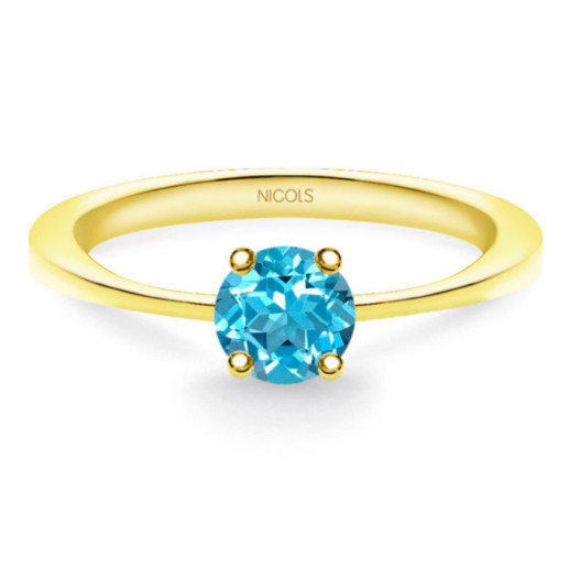 Anel solitário brilhante azul Isabella 0,50Ct - Anéis Outras pedras preciosas