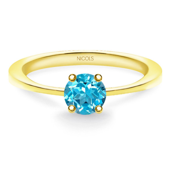 Anillo Solitario Brillante Azul Isabella 0.50Ct - Anillos Otras Piedras Preciosas