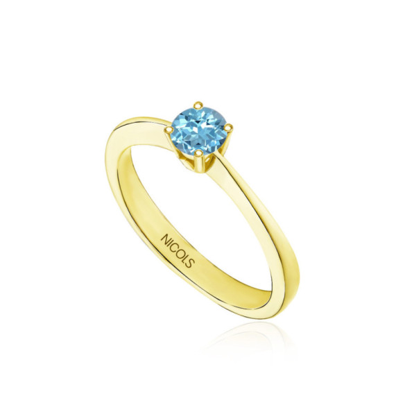Anillo Solitario Brillante Azul Isabella 0.50Ct - Anillos Otras Piedras Preciosas