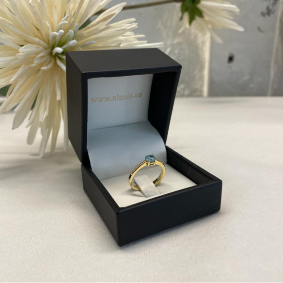 Anello solitario con brillante blu Isabella da 0,50 ct - Anelli altre pietre preziose