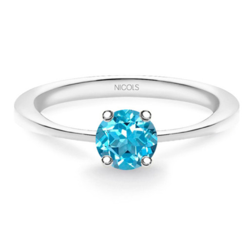 Anillo Solitario Brillante Azul Isabella 0.50Ct - Anillos Otras Piedras Preciosas