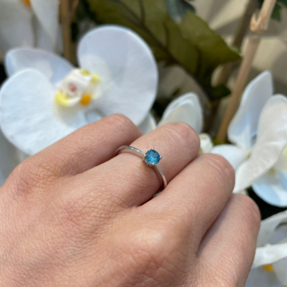 Solitaire Ring 0.50ct Brilliant Blue ISABELLA - Rings other precious stones