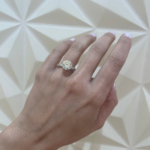 Anillo Diamante Tres Quilates Alexia Oro Blanco - Anillos Diamante mayor 2 ct 2