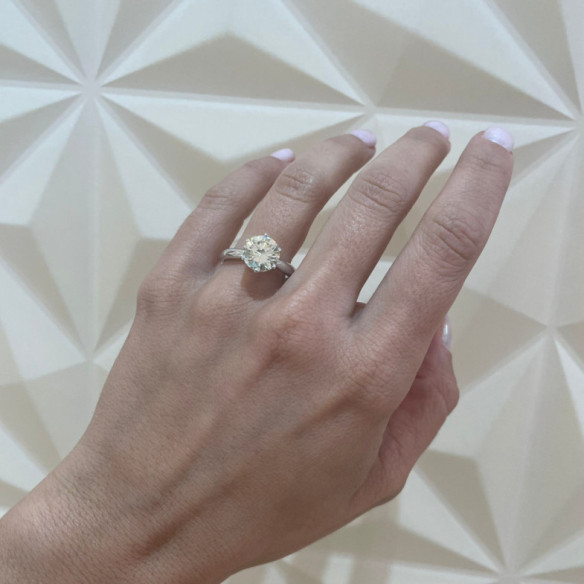 Anillo Diamante Tres Quilates Alexia Oro Blanco - Anillos Diamante mayor 2 ct