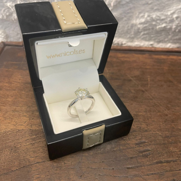 Anillo Diamante Tres Quilates Alexia Oro Blanco - Anillos Diamante mayor 2 ct