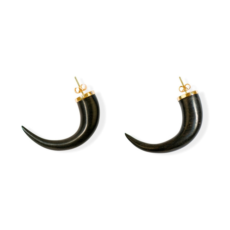 Pendientes Colmillo Corazón Salvaje - Pendientes Otras Piedras de Colores