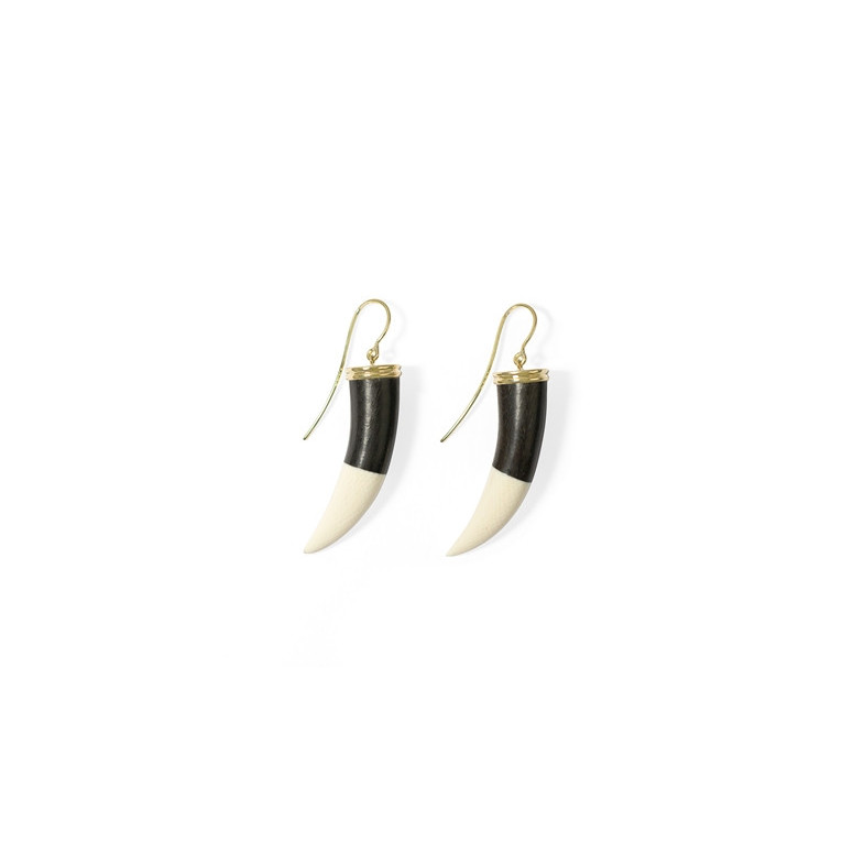 Pendientes Colmillos Corazón Salvaje - Pendientes Otras Piedras de Colores