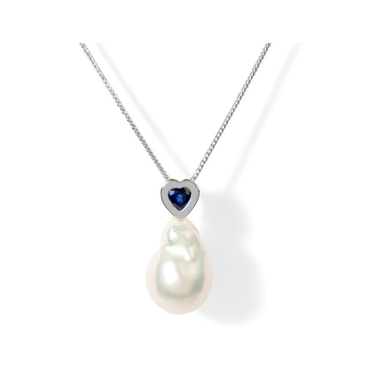 Collana Perla Barroquisimo - Collane di pietre blu