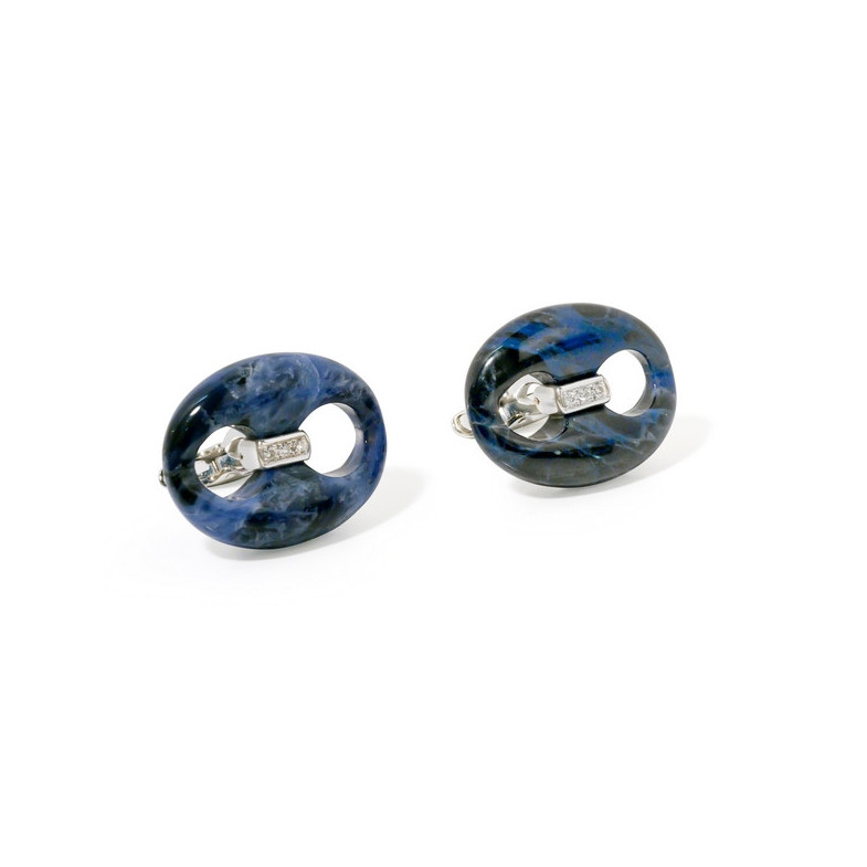Gemelos  Diamantes Y Sodalita Calabrote - Gemelos de Boda