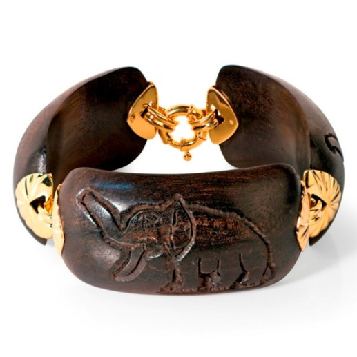 Pulsera Oro Elefantes Corazón Salvaje - PULSERAS