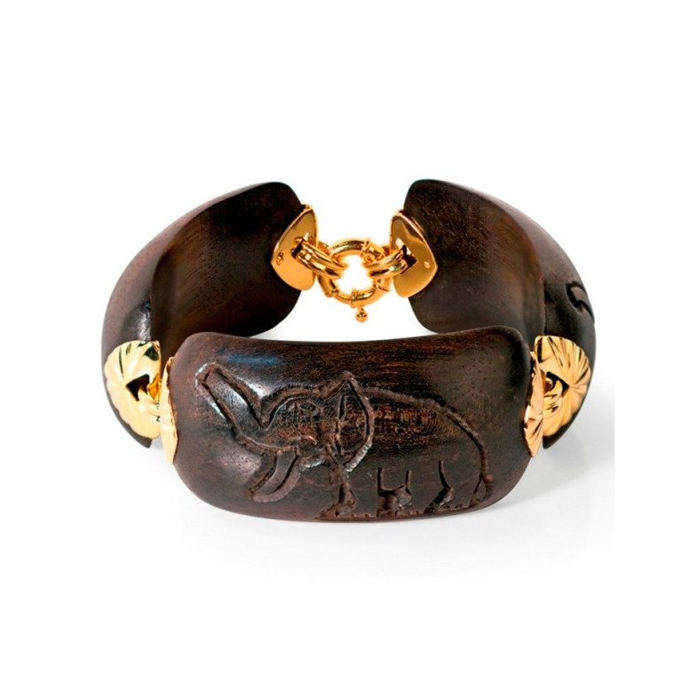 Pulsera Oro Elefantes Corazón Salvaje - PULSERAS