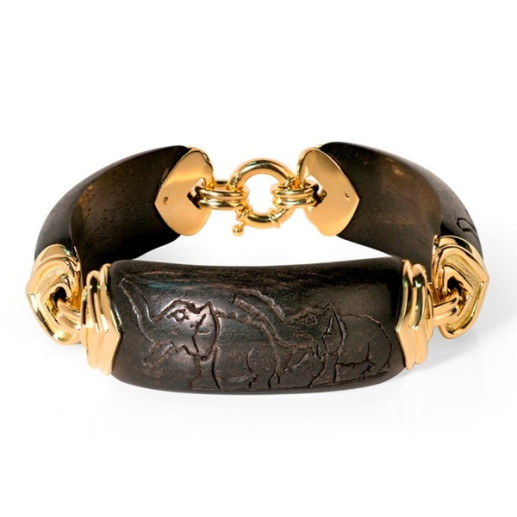 Pulsera Oro Elefantes Corazón Salvaje - PULSERAS
