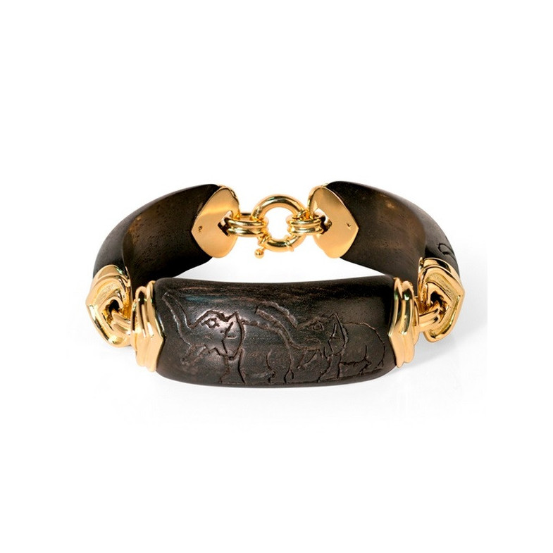 Pulsera Oro Elefantes Corazón Salvaje - PULSERAS