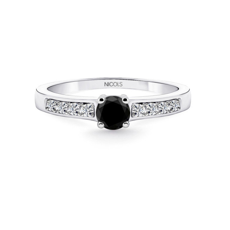 Anillo Diamante Negro Amelie Noir 0.36 Ct - anniversaire