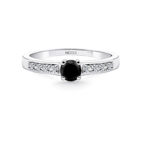 Anello di diamante nero Amelie Noir 0.36 Ct - anniversario