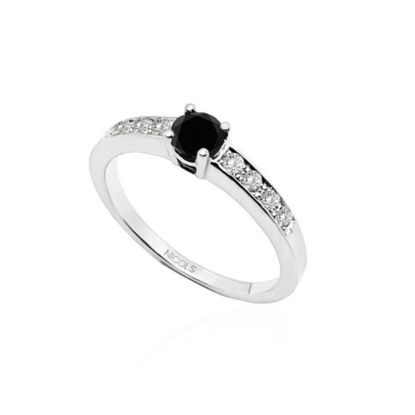 Anillo Diamante Negro Amelie Noir 0.36 Ct - anniversaire