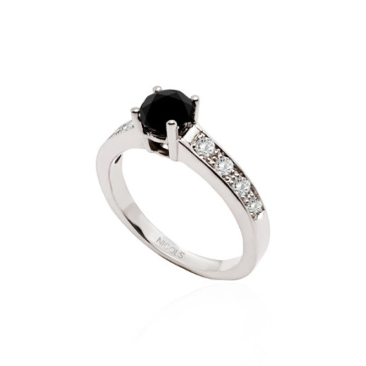Anello nero diamante amelie noir 0.65ct - ANELLI