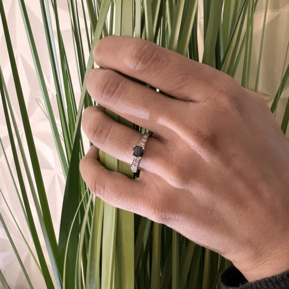 Anillo Diamante Negro Amelie Noir 0.65Ct - ANéIS