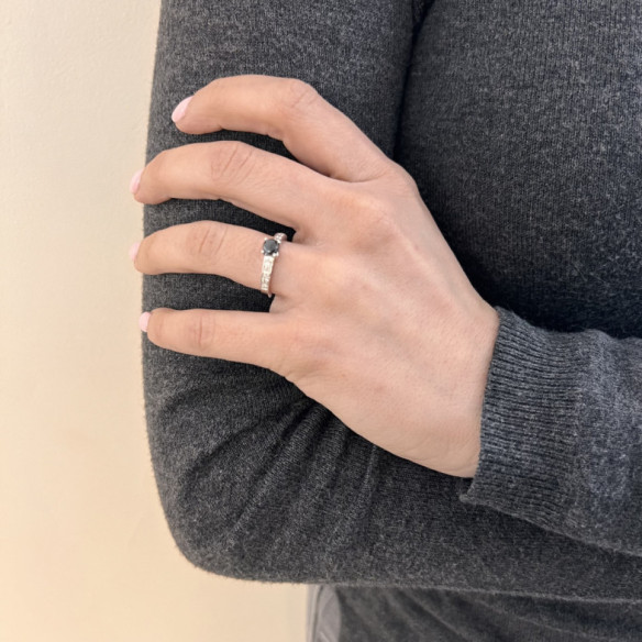 Anillo Diamante Negro Amelie Noir 0.65Ct - ANILLOS