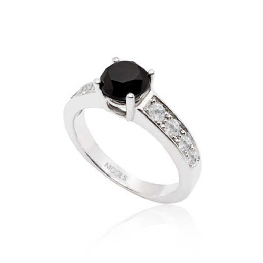 Anillo Diamante Negro Amelie Noir 1.15 Ct - aniversario