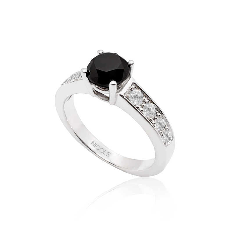 Anello nero diamante amelie noir 1.15 ct - anniversario