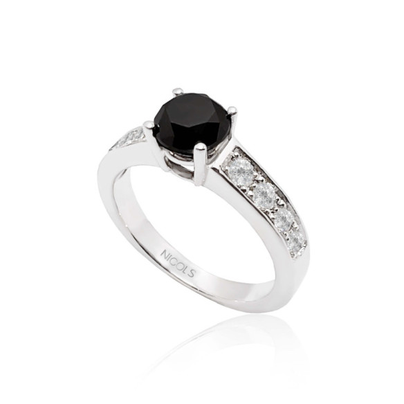 Black Diamond Ring 0.44ct AMELIE NOIR - anniversary