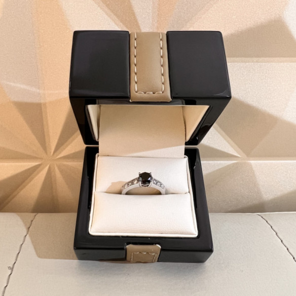 Anello nero diamante amelie noir 1.15 ct - anniversario