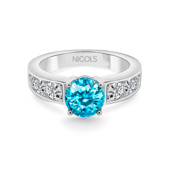 Anello con diamante zircone Amelie - Impegno di anniversario degli anelli