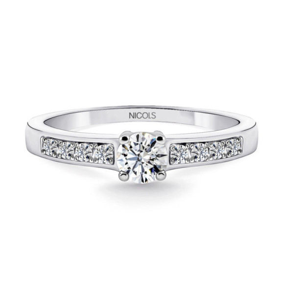Anillo Solitario Amelie 0.35Ct - Talla Brillante