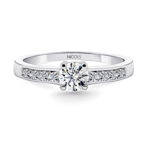 Anillo Diamantes Amelie 0.50 Ct Solitario Medio Quilate - Brilhante