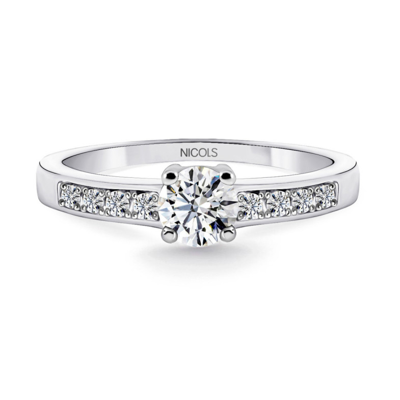 Anillo Diamantes Amelie 0.50 Ct Solitario Medio Quilate - Talla Brillante