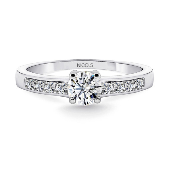Anillo Diamantes Amelie 0.50 Ct Solitario Medio Quilate - Talla Brillante