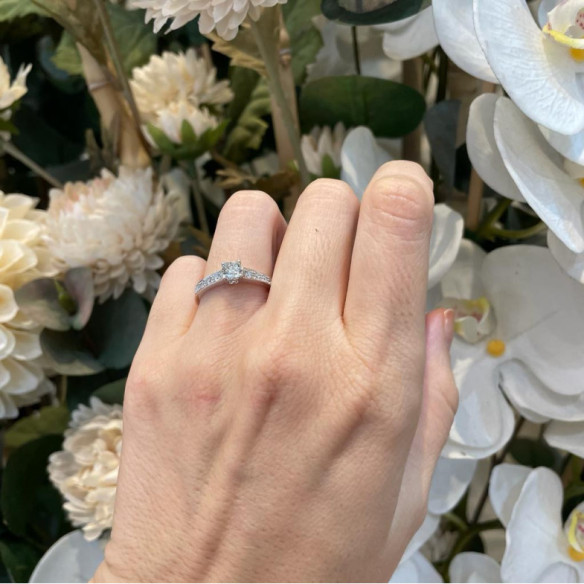 Anillo Diamantes Amelie 0.50 Ct Solitario Medio Quilate - Talla Brillante