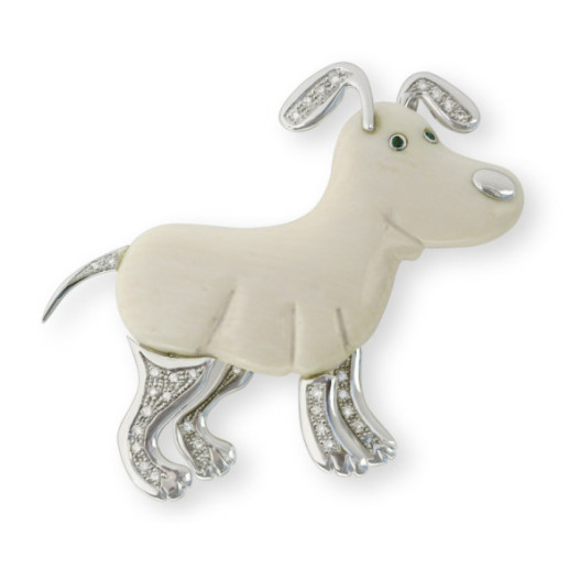 Brooch LOVE MY DOGS Dog Pluto - brooches
